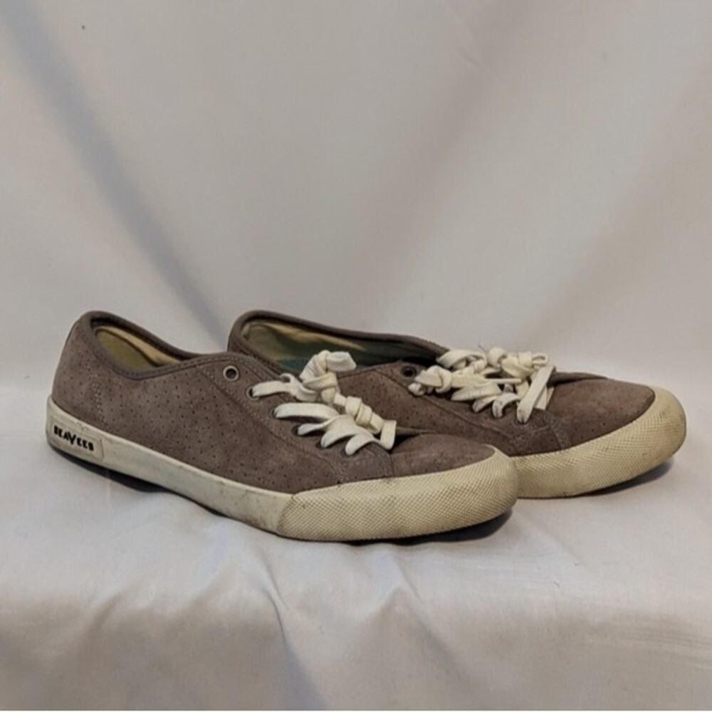 SeaVees Monterey Perforated Suede Sneaker in Varsity Grey - Size 8.5